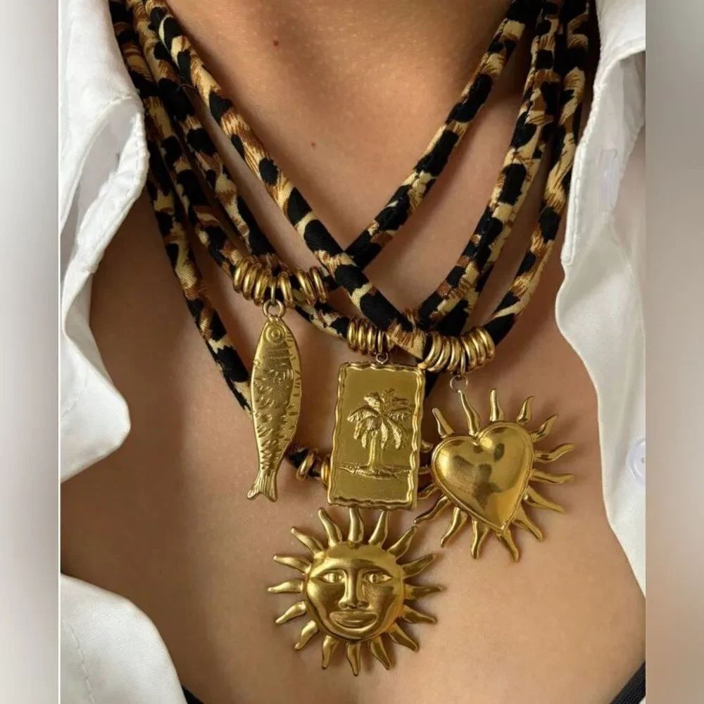 boho sun necklace A677